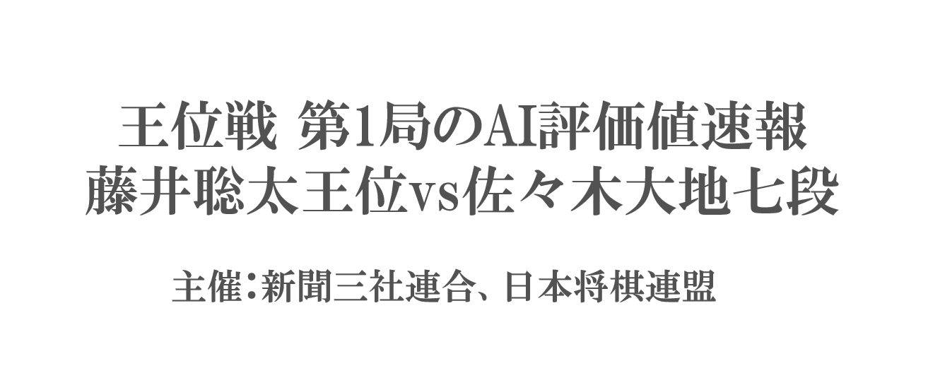 王位戦第1局のAI評価値速報・形勢判断-藤井聡太vs佐々木大地 – 将棋ニュース速報